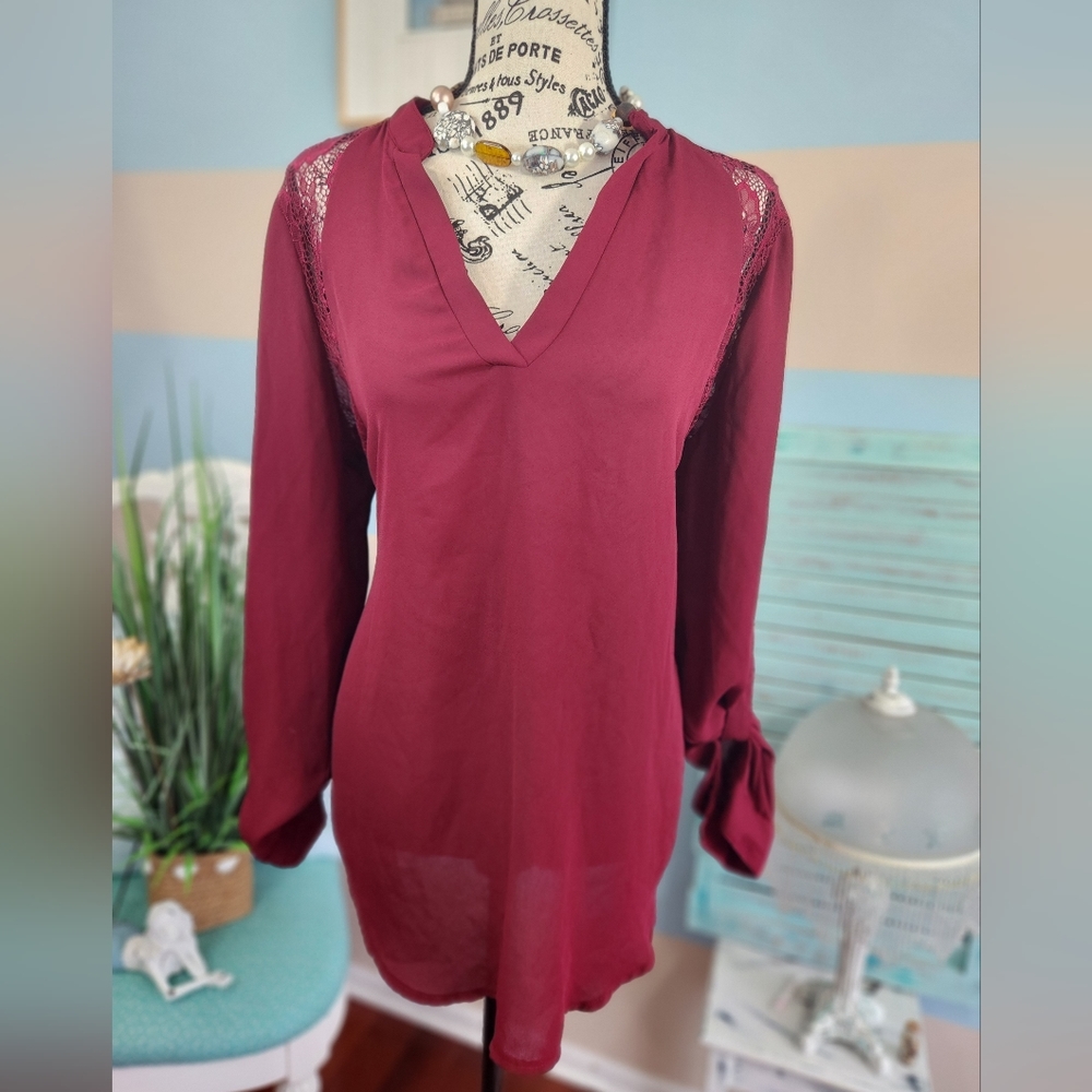 Xhilaration Plus Size Maroon Top - Picture 1 of 5